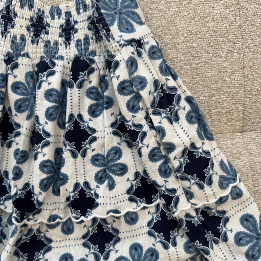 Agua Bendita x Target Floral Eyelet Mini Skirt – Navy & White, Pockets, Size XS - Picture 4 of 7